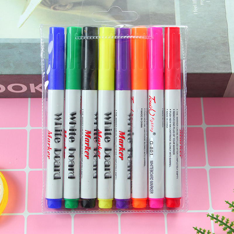 QingY-Whiteboard Pens Whiteboard Markers,12 Colours Magnetic White Board  Markers Erasable White Board Pens, Dry Wipe Markers Fine Tip Whiteboard Pen
