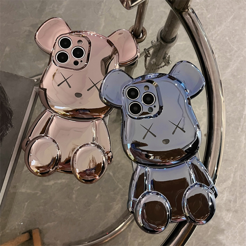 Lovely Big Bear Light Luxury Electroplating Phone Case