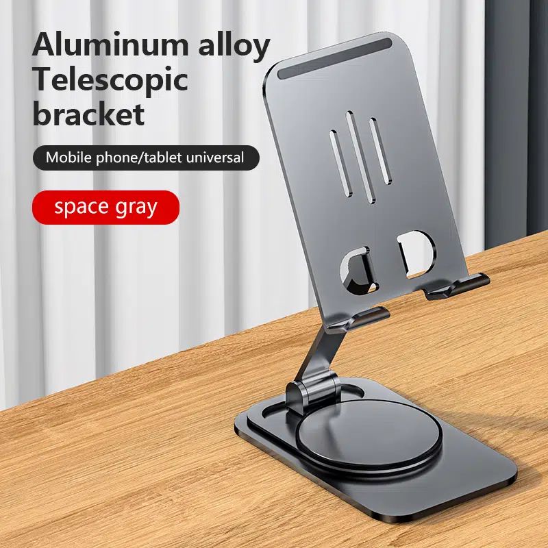 Aluminum Phone Stand For Ipda Tablet Gray Desktop Portable Stand
