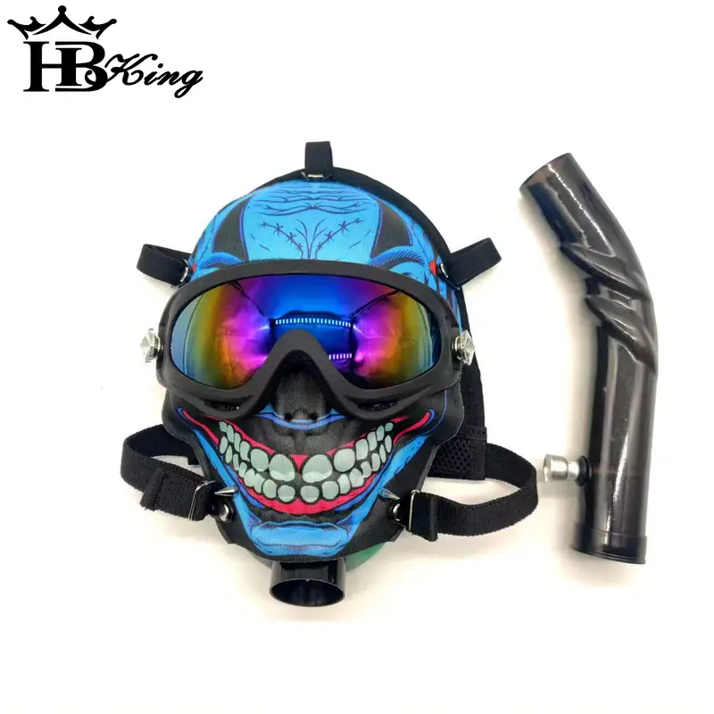 1pc colorful silicone gas mask hookah multifunctional hookah pipe with face mask details 4
