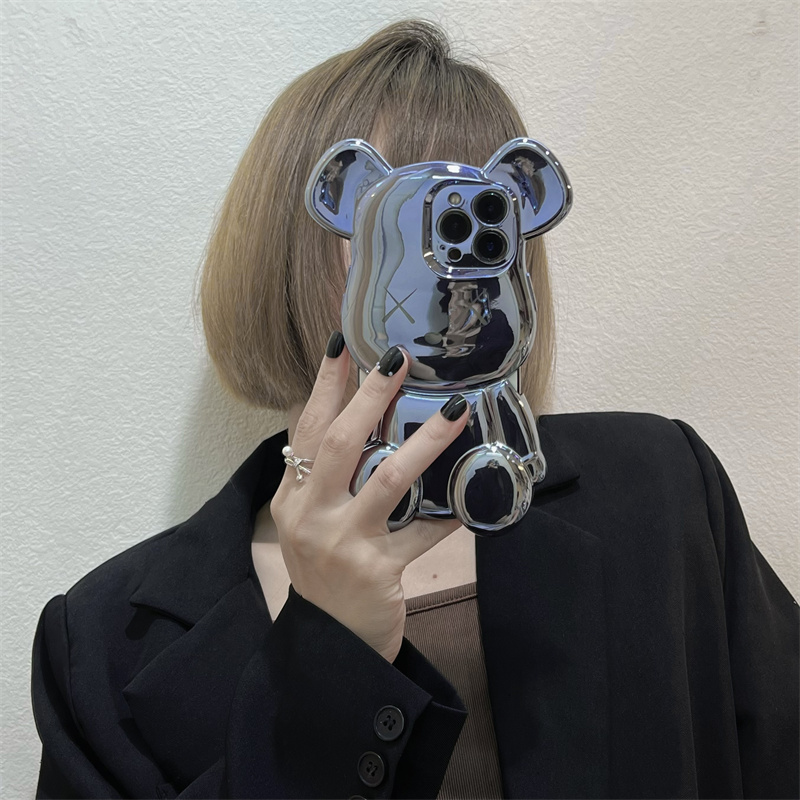 Lovely Big Bear Light Luxury Electroplating Phone Case