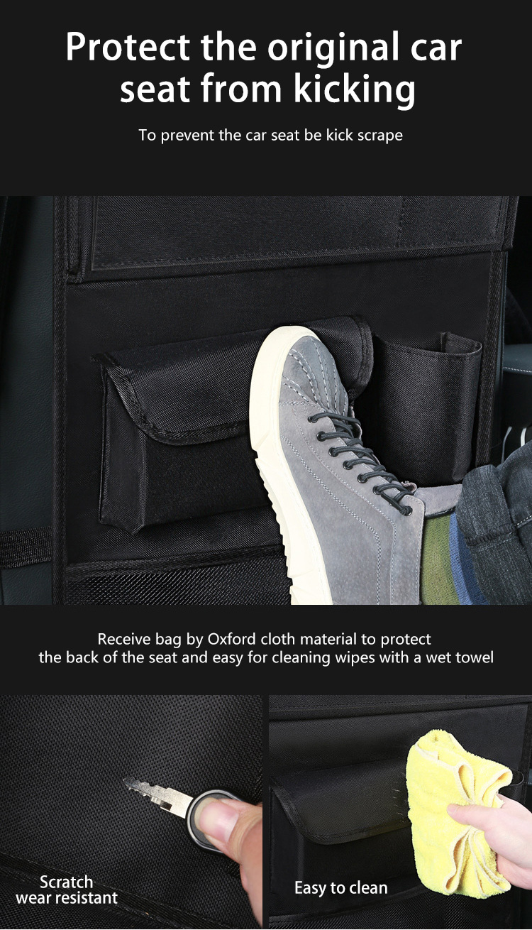 Car Back Seat Organizer Storage Pockets Kick Mats Car Back Temu