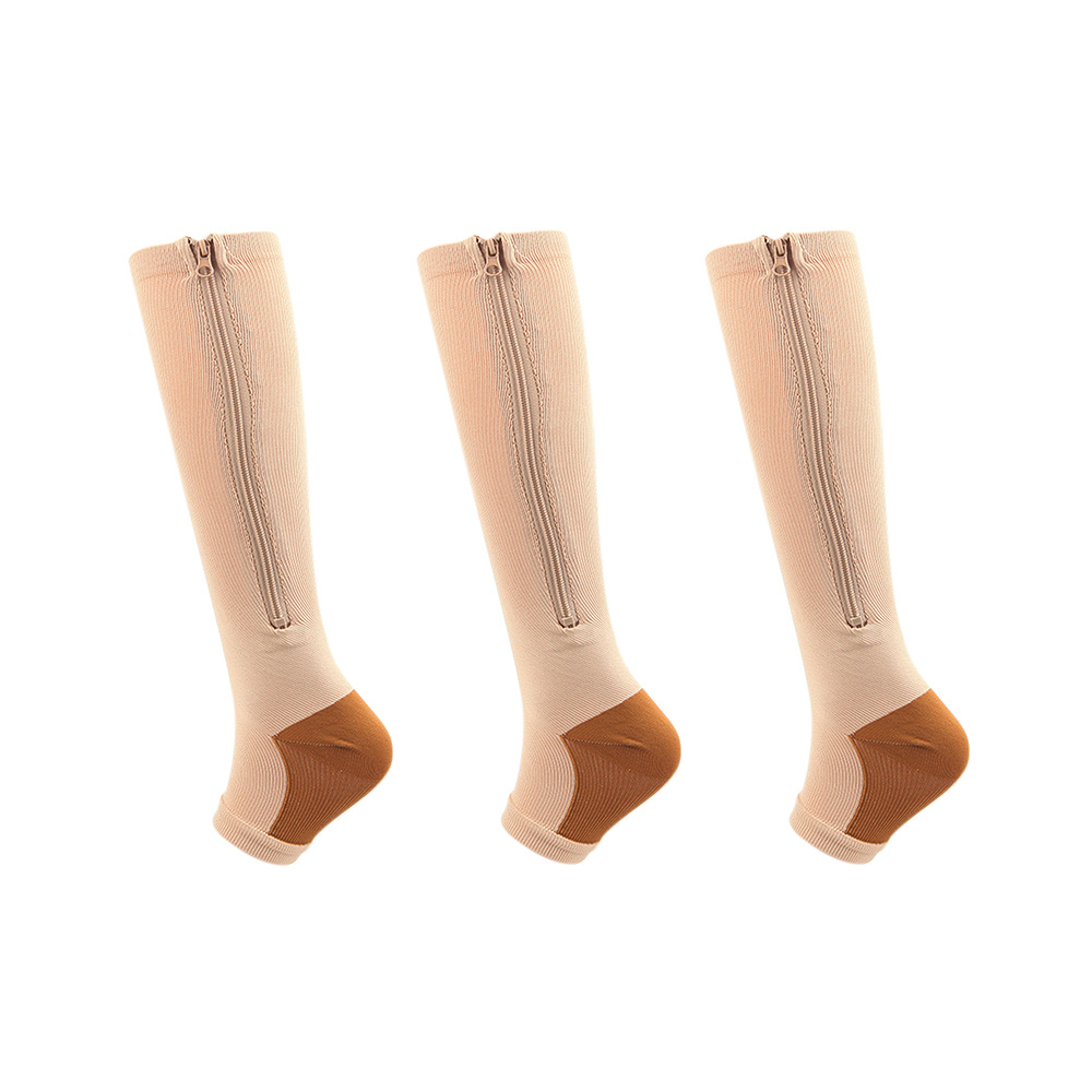 brown Cotton Zip Up Compression Socks, Size: Stachible at best