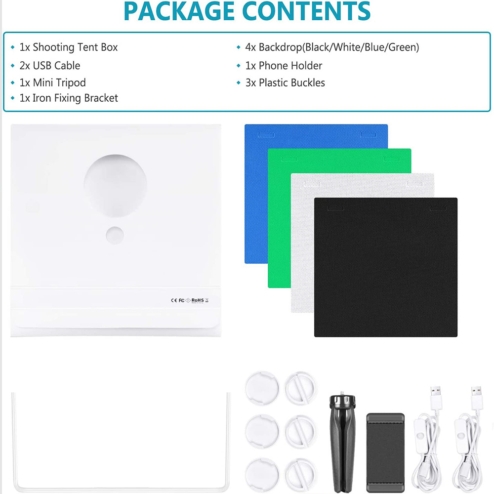 Portable Simple Folding Photo Studio 2x Led Light Soft Light - Temu