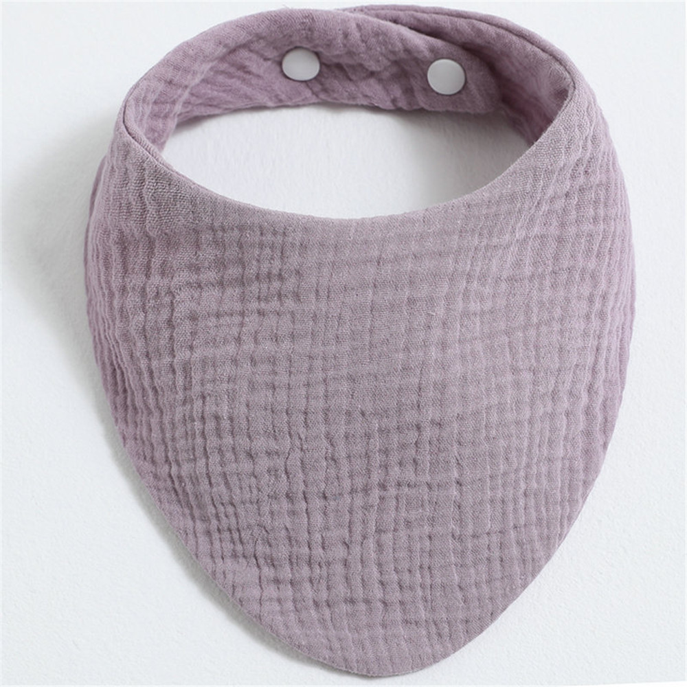 Solid Snap Button Soft Triangle Baby Bibs