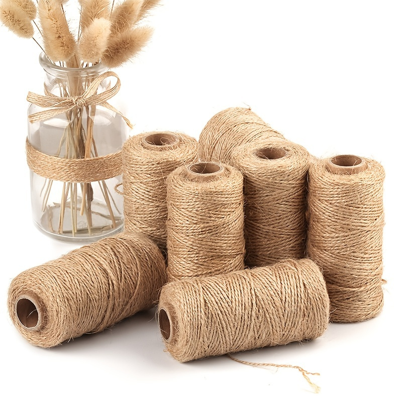 5mm Jute Twine, Large Roll of Natural Jute Rope 328 Feet, Heavy Duty and  Thick Twine Hemp Rope for DIY Arts Crafts, Gardening, Bundling，Home