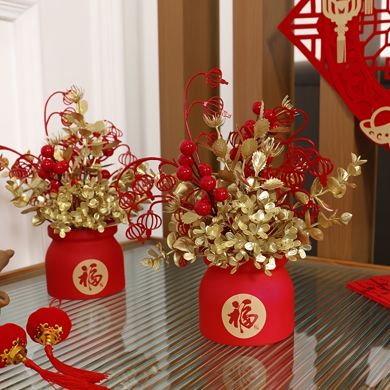 Chinese New Year Party Table In Red And Gold Theme With Food And  Traditional Decorations. Stock Photo, Picture and Royalty Free Image. Image  70025659.