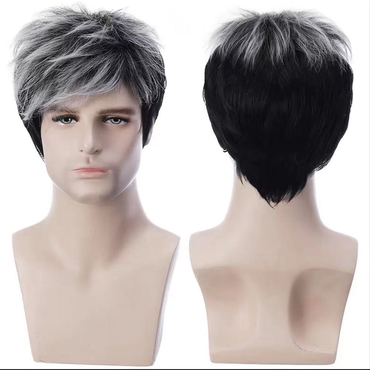 1pc New Fashion Men's Wig Curly Short Hair Personality Silver Hair Color -  Clothing, Shoes & Jewelry - Temu