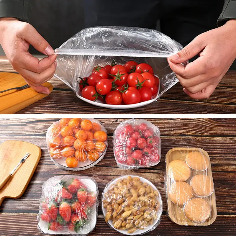 50pcs/100pcs Disposable Food Grade Household Cling Film Thickened Food  Storage Household Elastic Cling Film Kitchen Food Preservation Sealed  Preservat