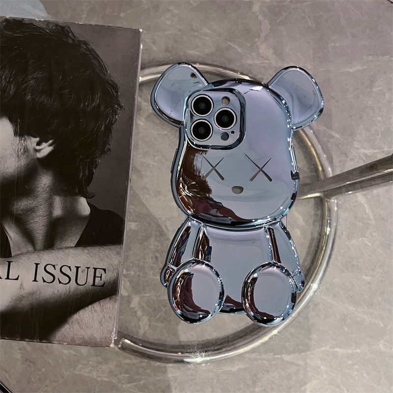 Lovely Big Bear Light Luxury Electroplating Phone Case
