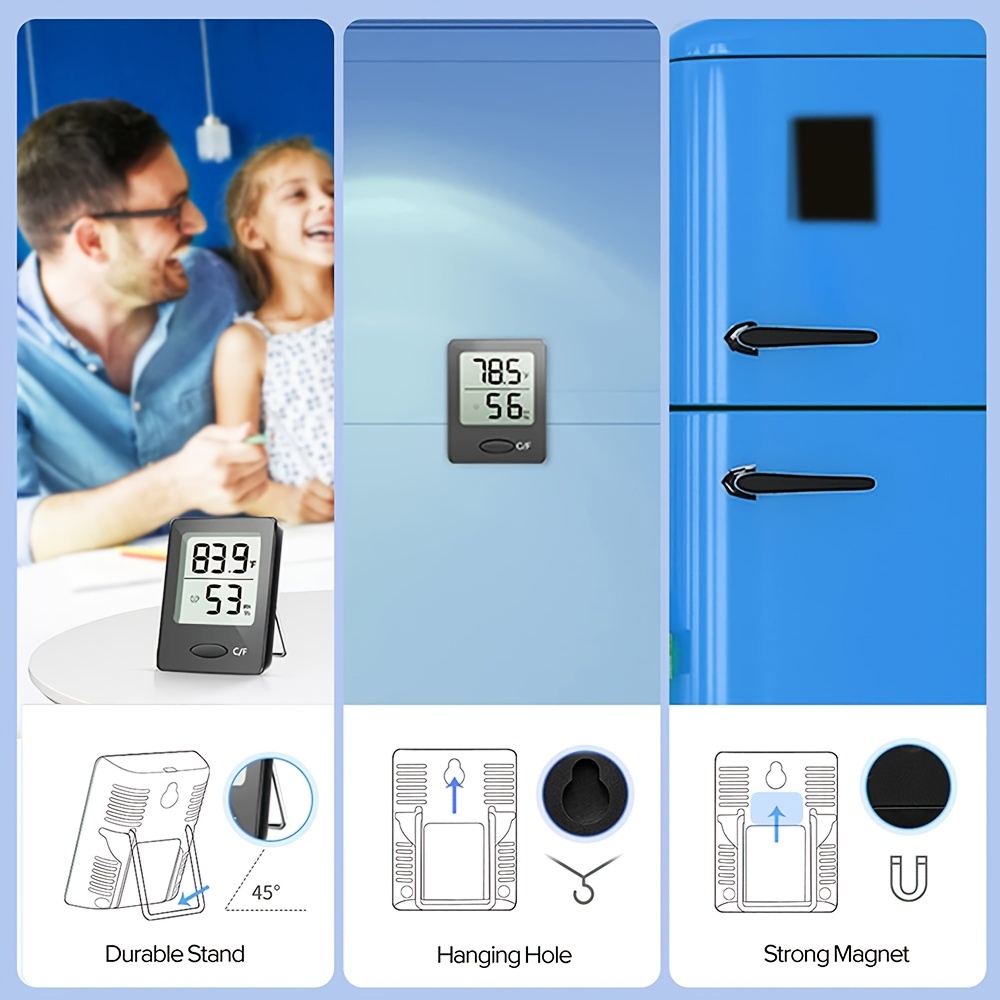 JOPHEK Igrometro Digitale, 3 Pezzi Mini LCD Termometro Ambiente da Interno  per Casa Monitor di Temperatura e Umidità, per Camera da Letto, Serra, un  Soggiorno, Ufficio : : Giardino e giardinaggio