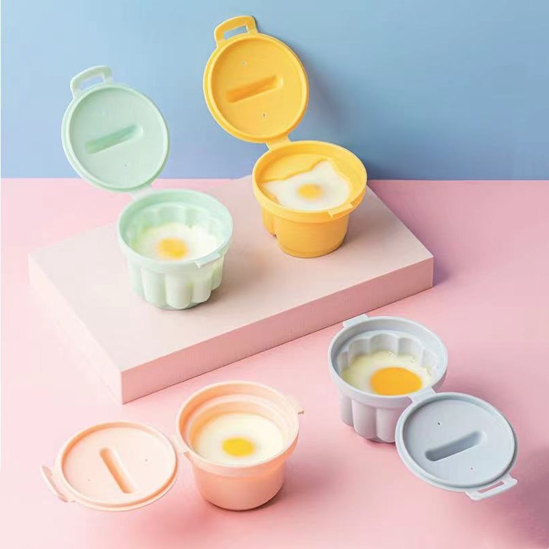 4pcs non stick silicone mini boiled egg mold cups     tools food contact safe breakfast egg soup molds details 0