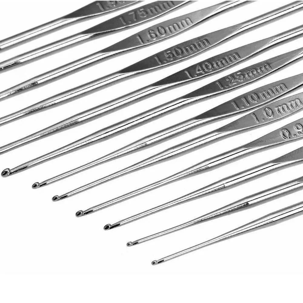 3 Sets of Stainless Steel Crochet Hooks Sewing Needles Knitting Needles DIY Lace Crochet Hooks, Size: 12x0.1cm