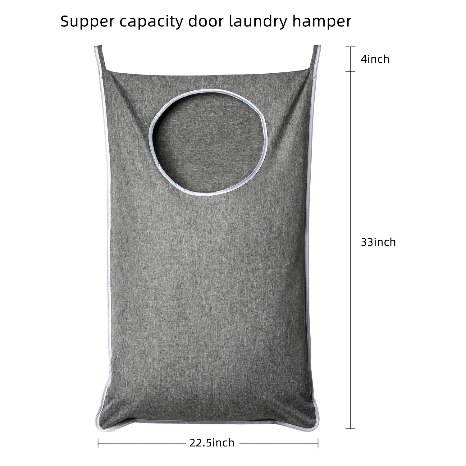 1 2 pack xl door hanging laundry hamper bag hanging laundry basket with large opening and 2 types of hooks for   dirty clothes large size 36 5x22 5 inch hanging laundry bag grey blue black details 2