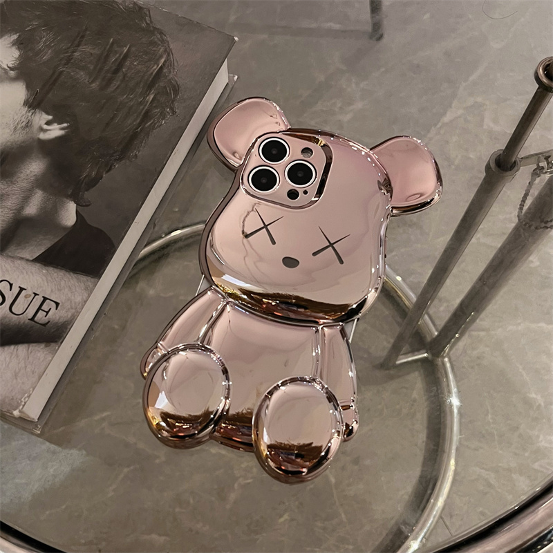 Lovely Big Bear Light Luxury Electroplating Phone Case