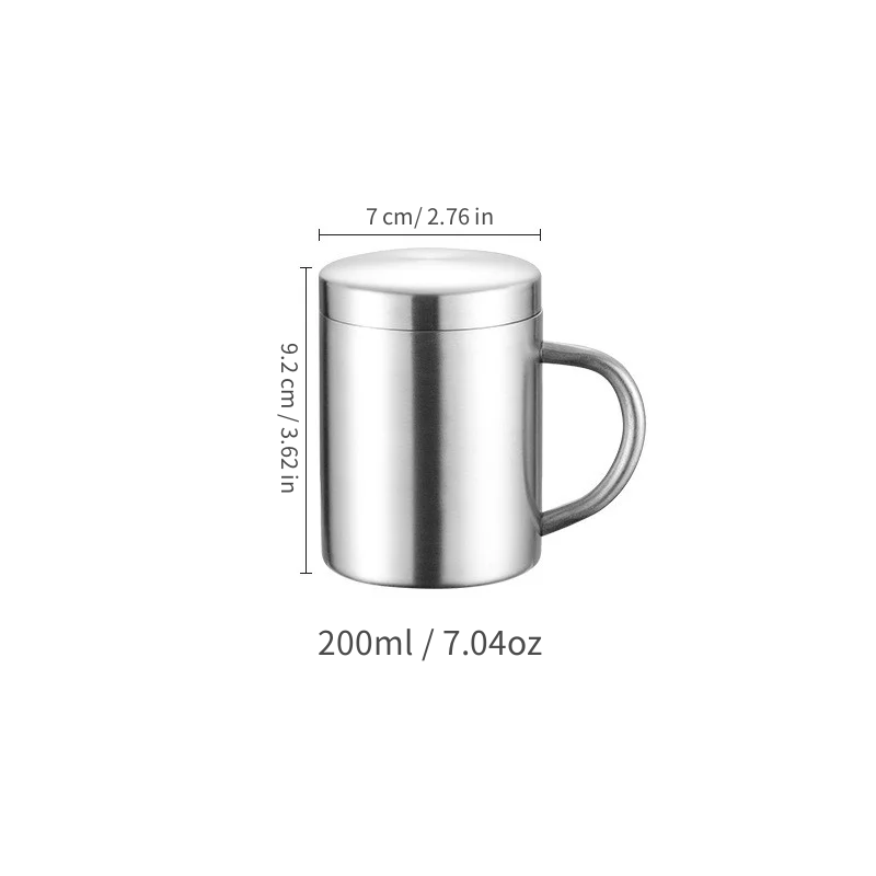 1pc 14 oz stainless steel coffee mug with lid and handle tough and shatterproof bpa free perfect for camping and travel