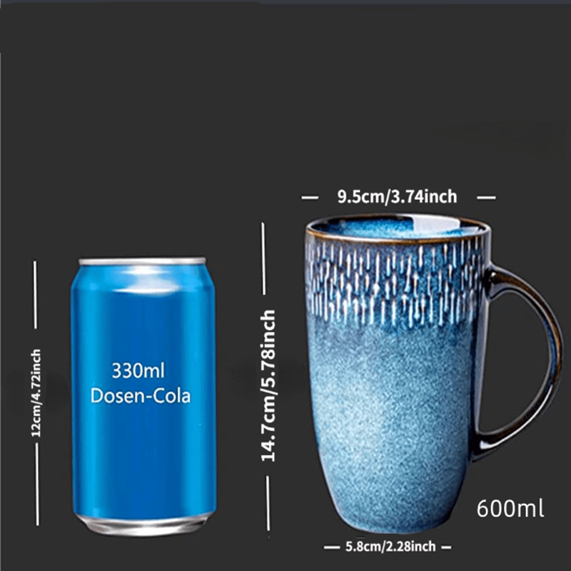 Dark Blue Mug with Handle 440 ml - Made In Japan Europe