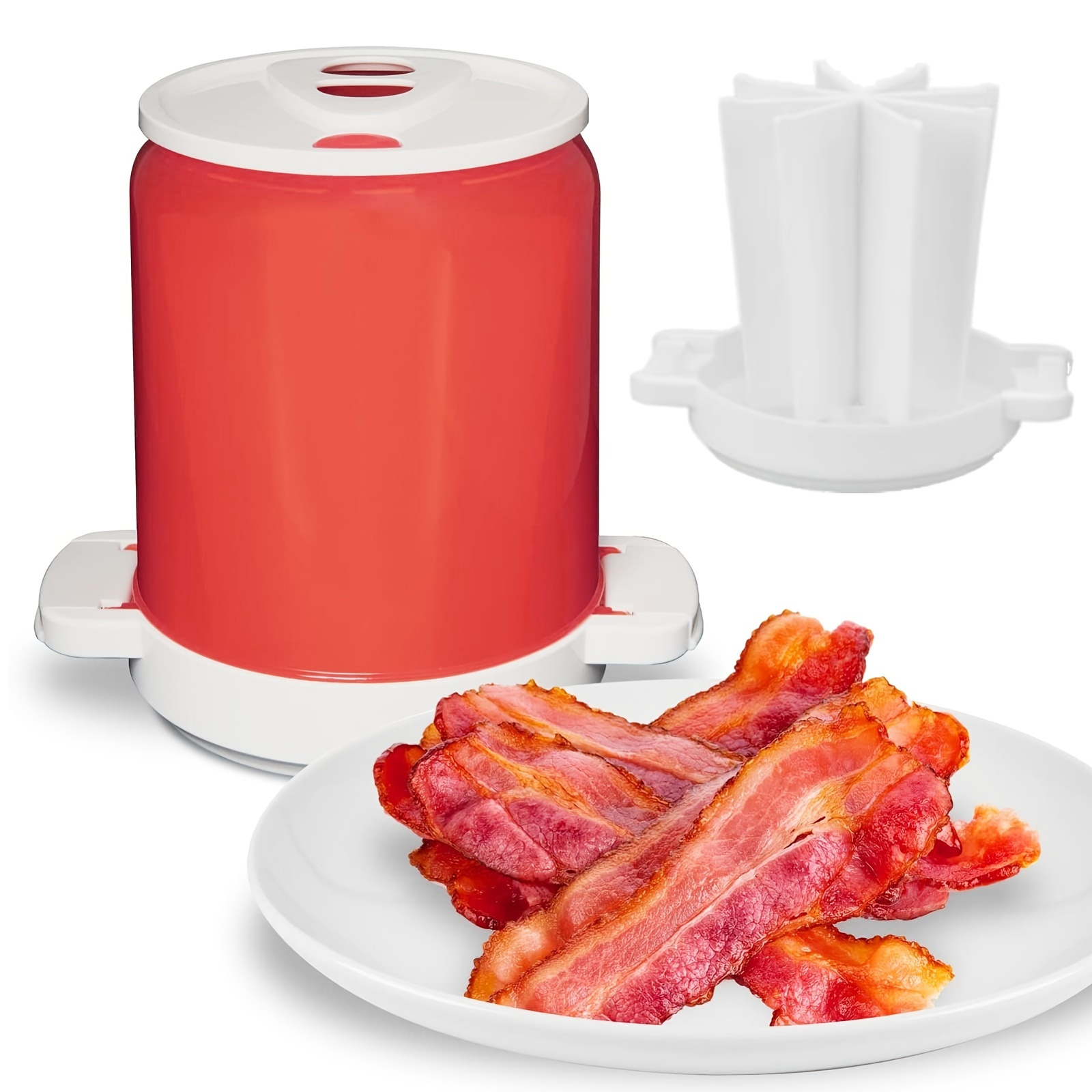 1pc Microwave Bacons Cooker, Tray Rack Bacons Cooking Tool For Crisp  Breakfast Meal, Portable Original Bacon Microwave Bacon Tray, Gadgets Kit