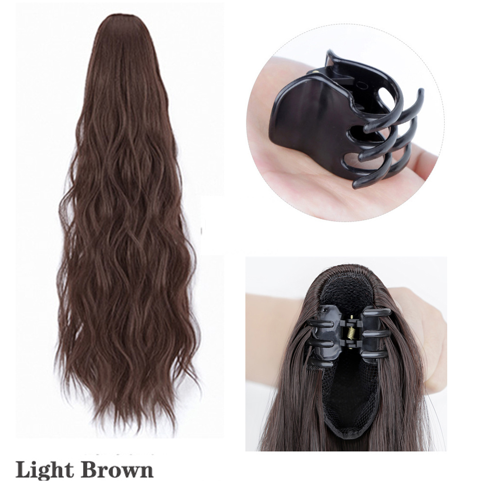 Natural Soft Ponytail Extensions Claw Clip Synthetic Hairpiece