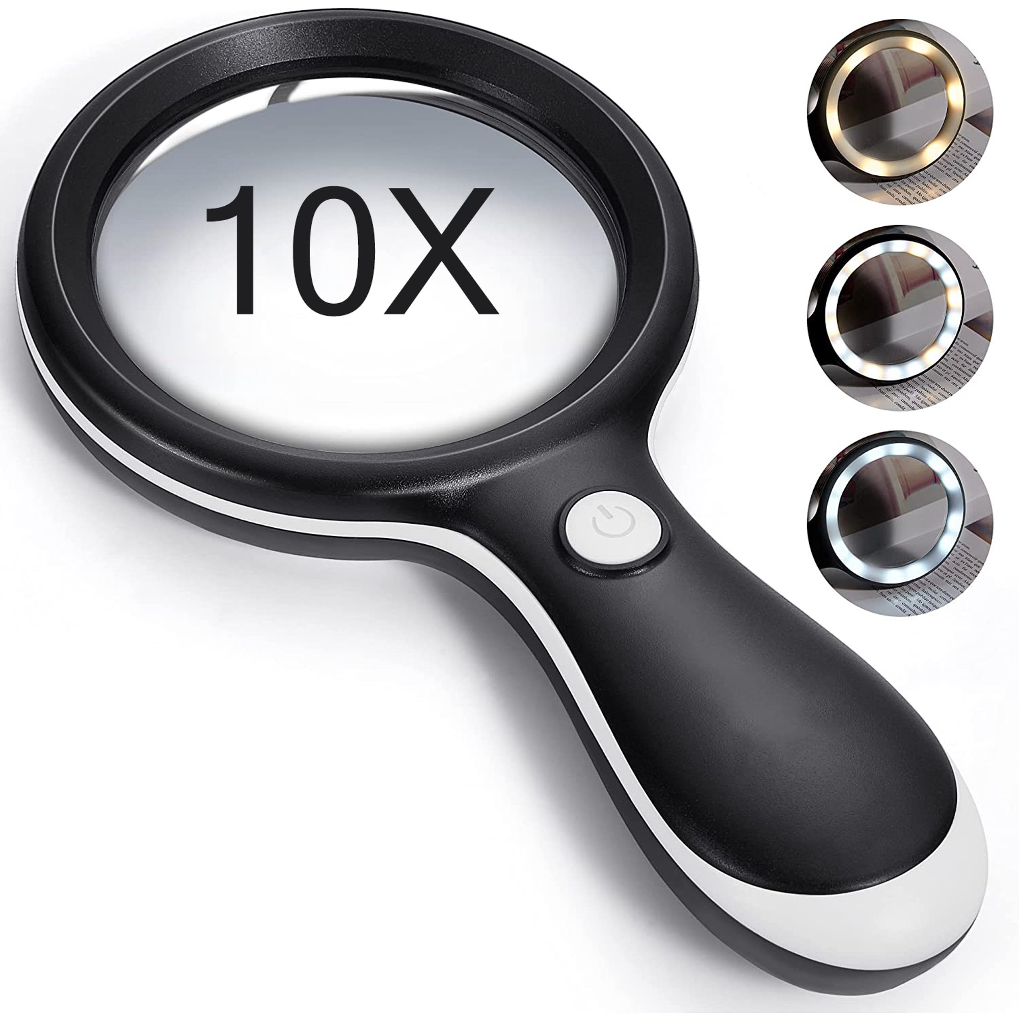 Magnifying Glass With Light 160% Led With Light Rechargeable - Temu