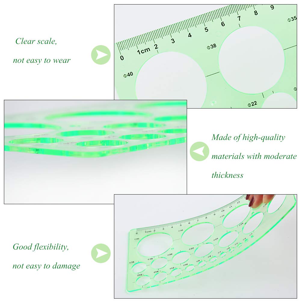 Circle Templates Measuring Geometry Ruler Plastic Geometric Drawing  Painting Stencils Scale Drafting Tools Shape Stencils Drawing Set for  School and