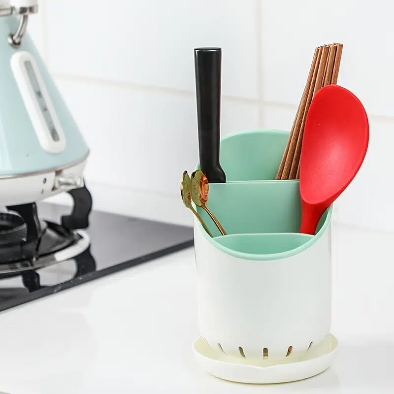 1pc Kitchen Utensil Holders Cutlery Drying Rack For Counter With Catch ...