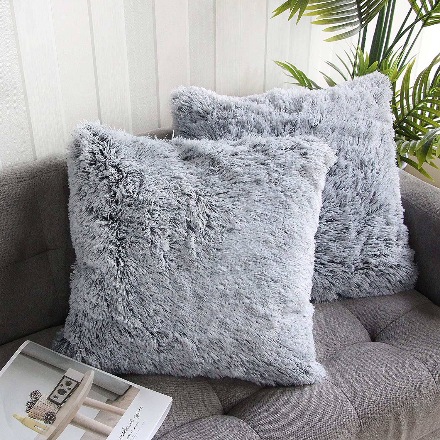 SR-HOME Soft Plush Throw Pillow Cover Luxury Velvet Decorative Cushion Sham  For Couch, Living Room, Sofa, Bed Faux Fur Square Accent Textured Throw  Pillow Cas - ShopStyle