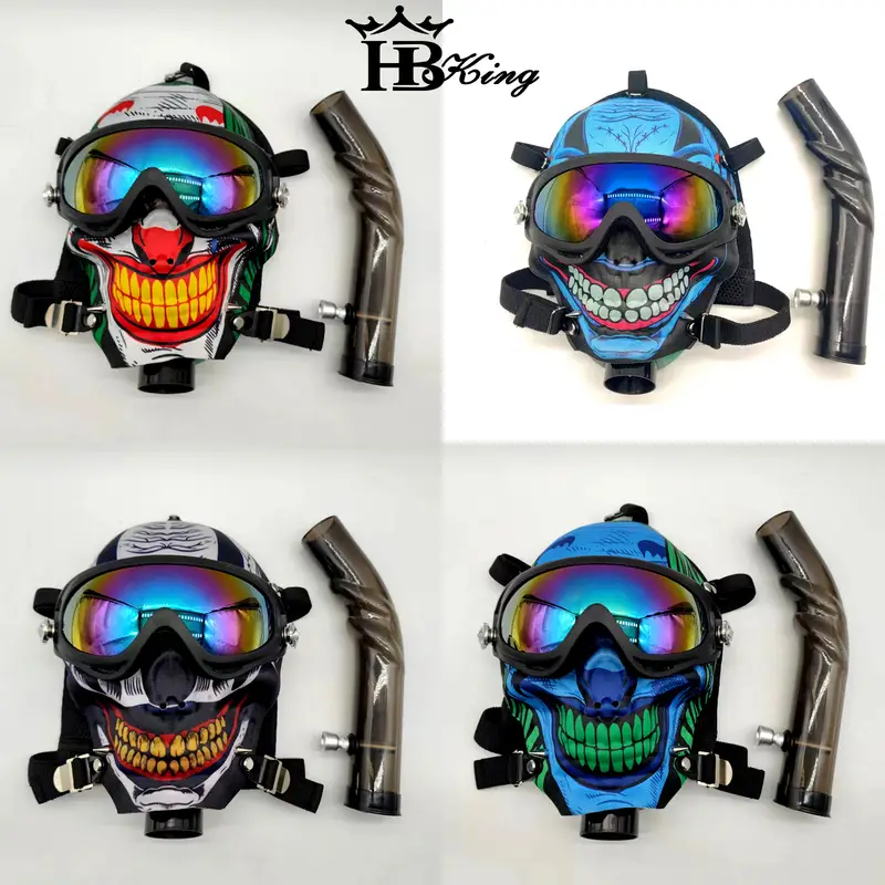 1pc colorful silicone gas mask hookah multifunctional hookah pipe with face mask details 0