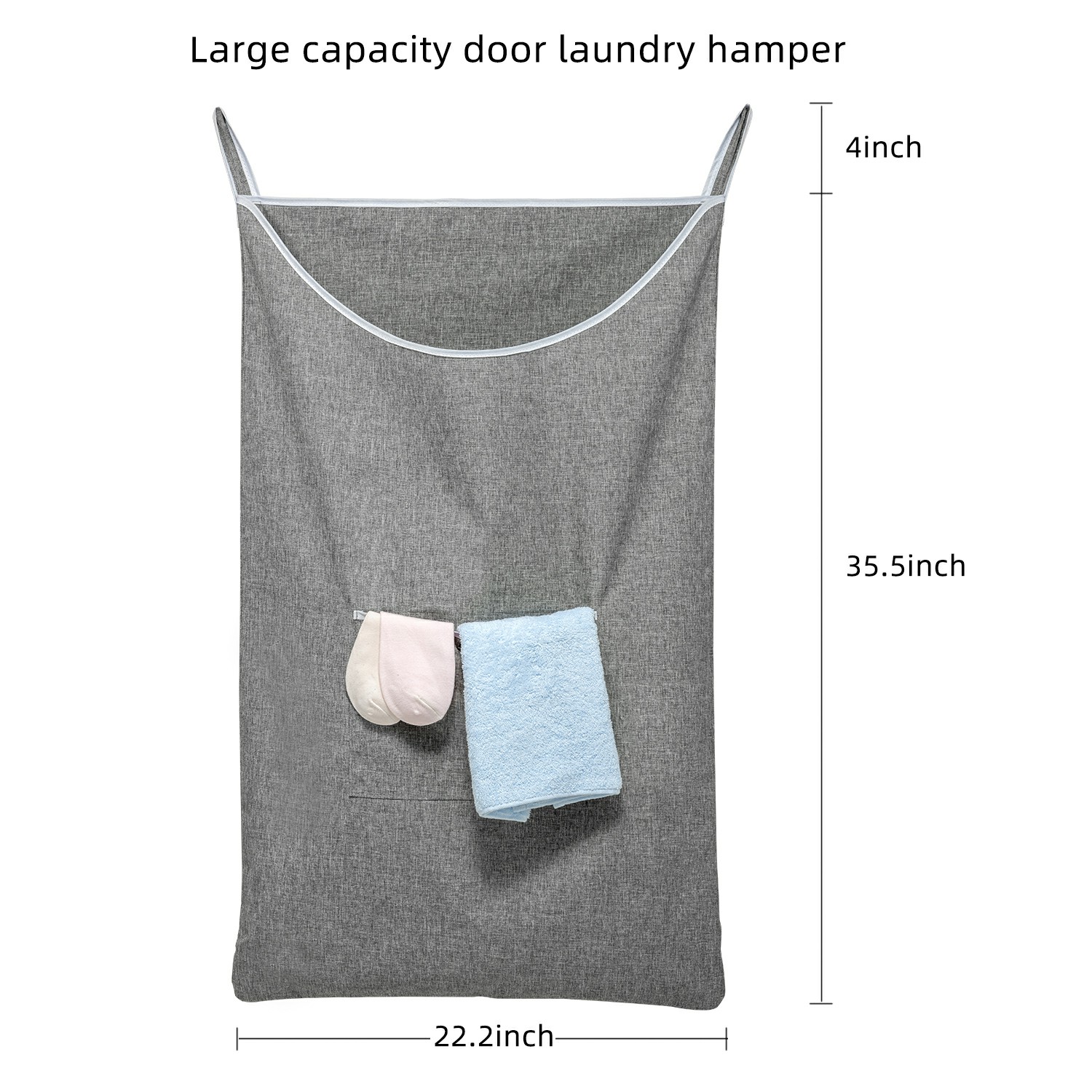 Large Size 2Pack Hanging Laundry Hamper Bag, Door Hamper with 2 Hooks