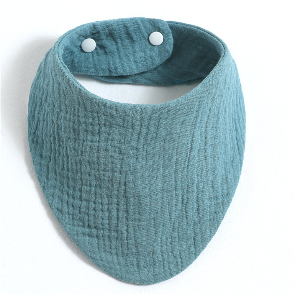 Solid Snap Button Soft Triangle Baby Bibs