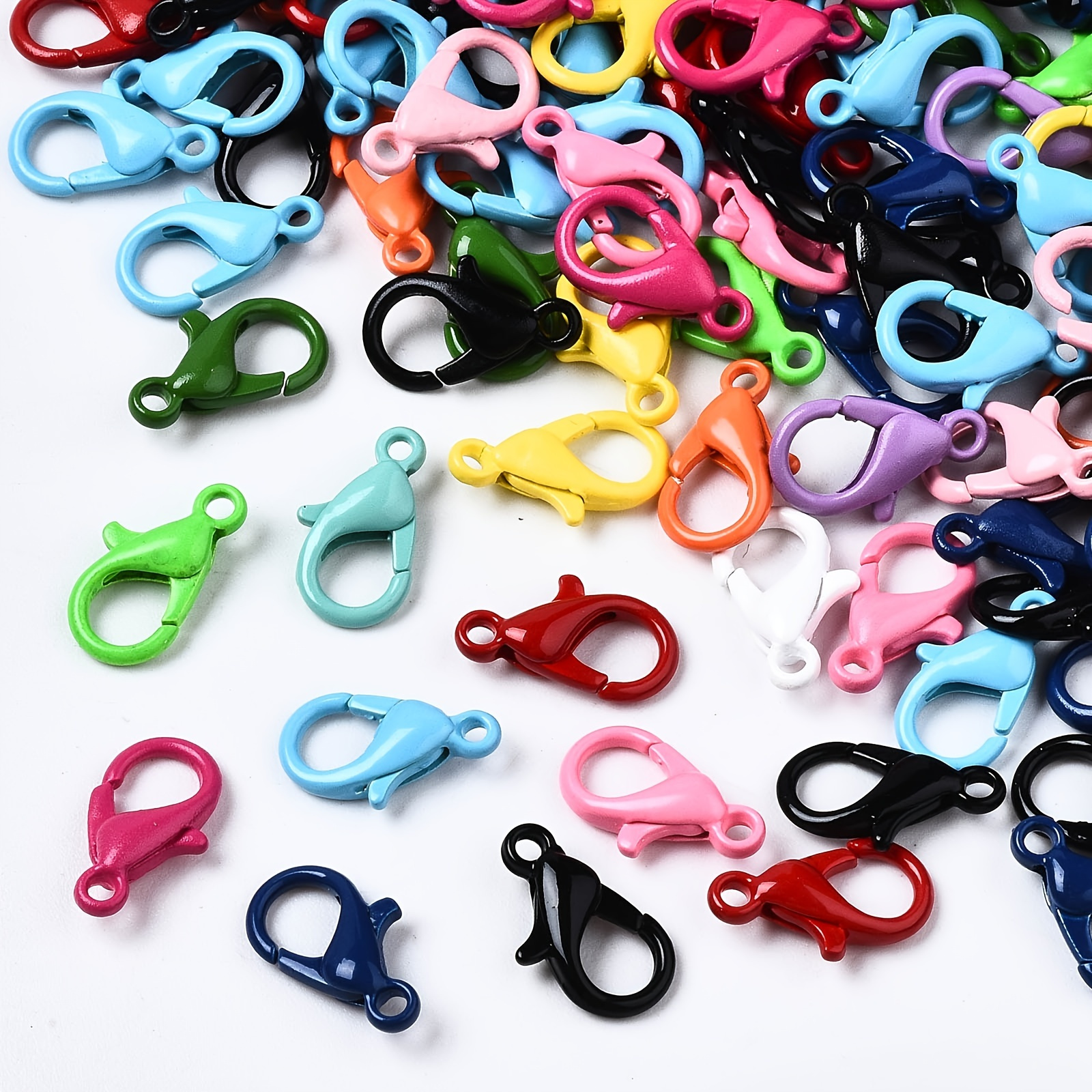 

40 Pcs Random Mixed Spray Painted Zinc Alloy Lobster Clasps Suitable For Jewelry Bracelet Necklace Making
