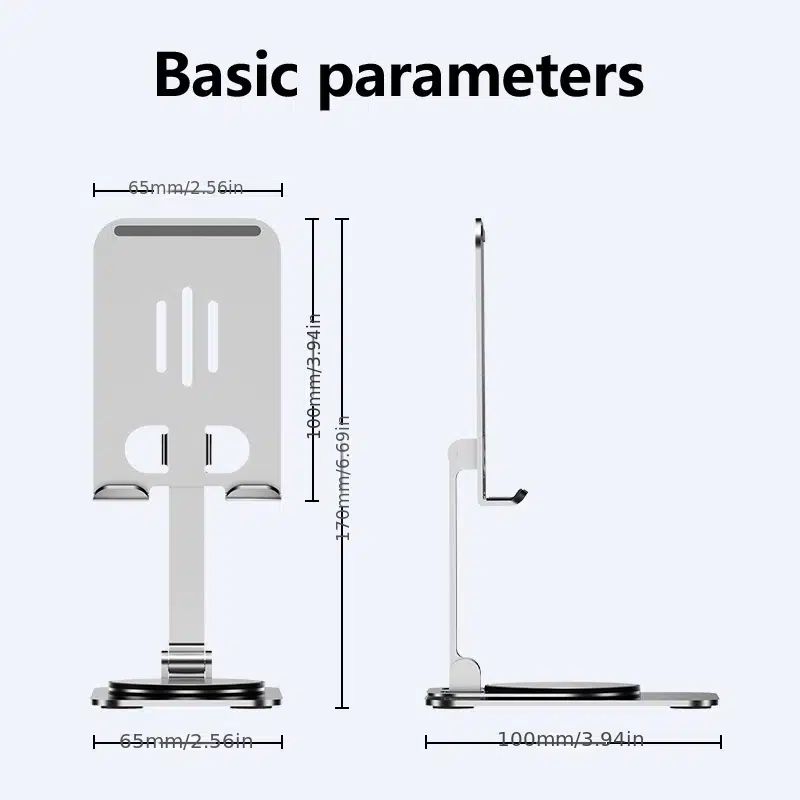 Aluminum Phone Stand For Ipda Tablet Gray Desktop Portable Stand