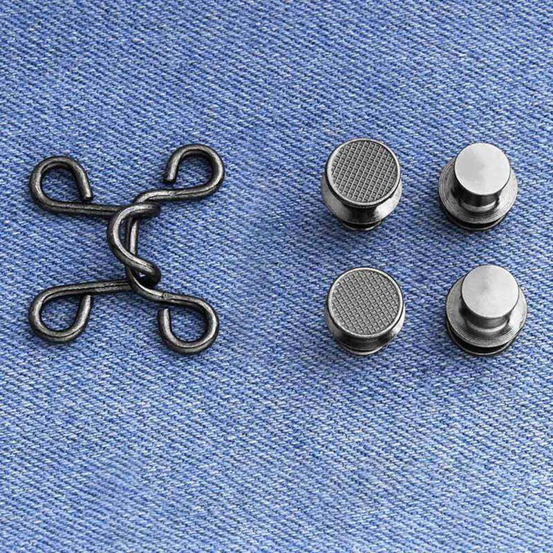 4 ensembles d'épingles de bouton pour jeans, remplacement de bouton Jean,  broches de bouton Jean réglables Clips métalliques Snap Tack Enfants  unisexes