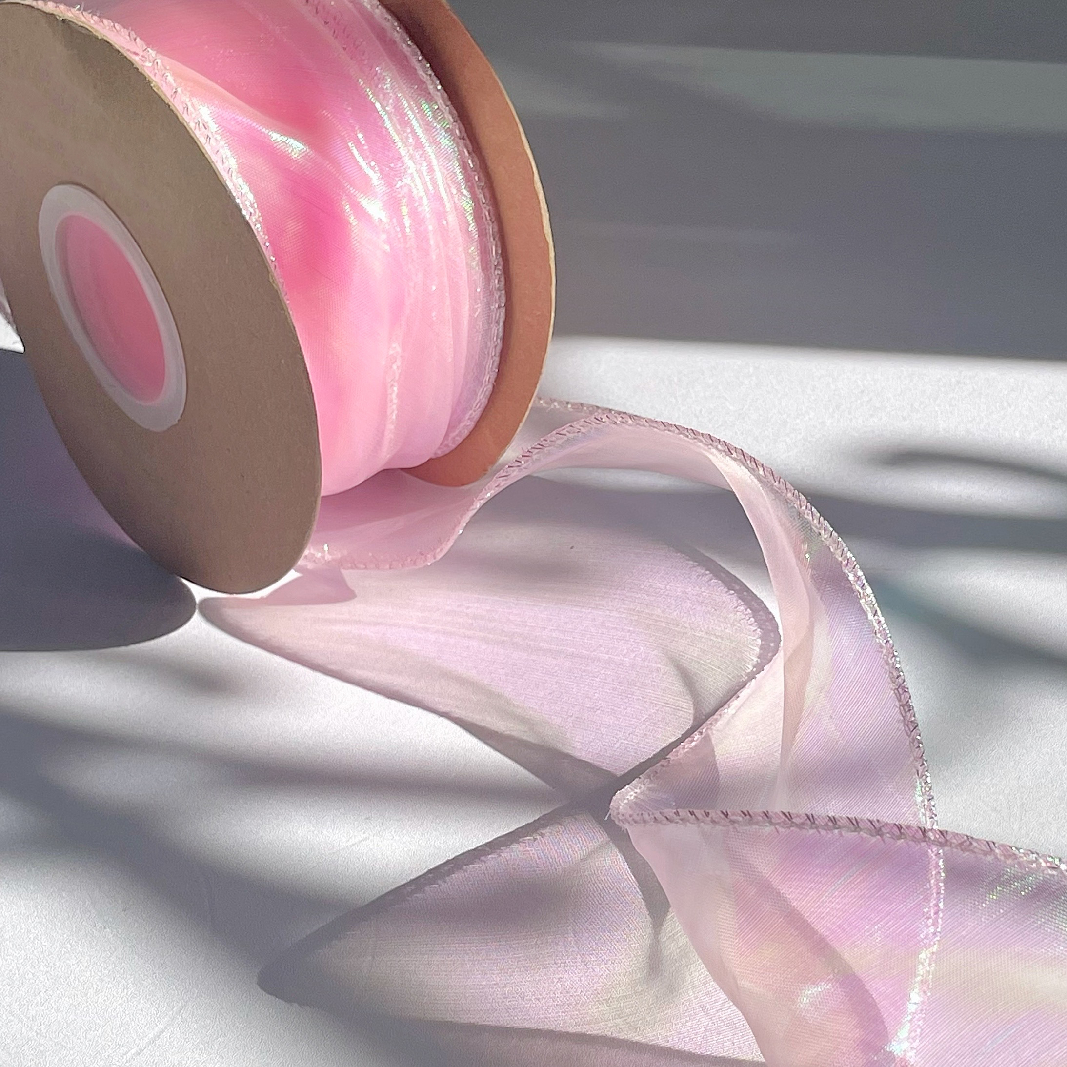 Pearl Fishtail Chiffon Luxury Organza Wired Gift Ribbons, 1.6 (W