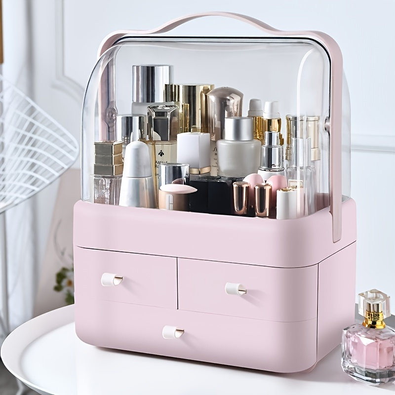 Makeup Organizer, Birdbell Cosmetic Display Cases, Dust Water Proof Cosmetics Storage Display Skincare Case, Suitable for Bathroom Countertop and Bedr