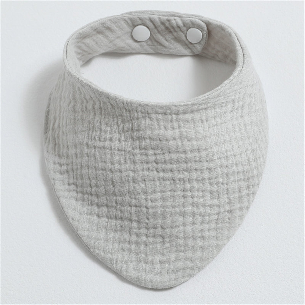 Solid Snap Button Soft Triangle Baby Bibs