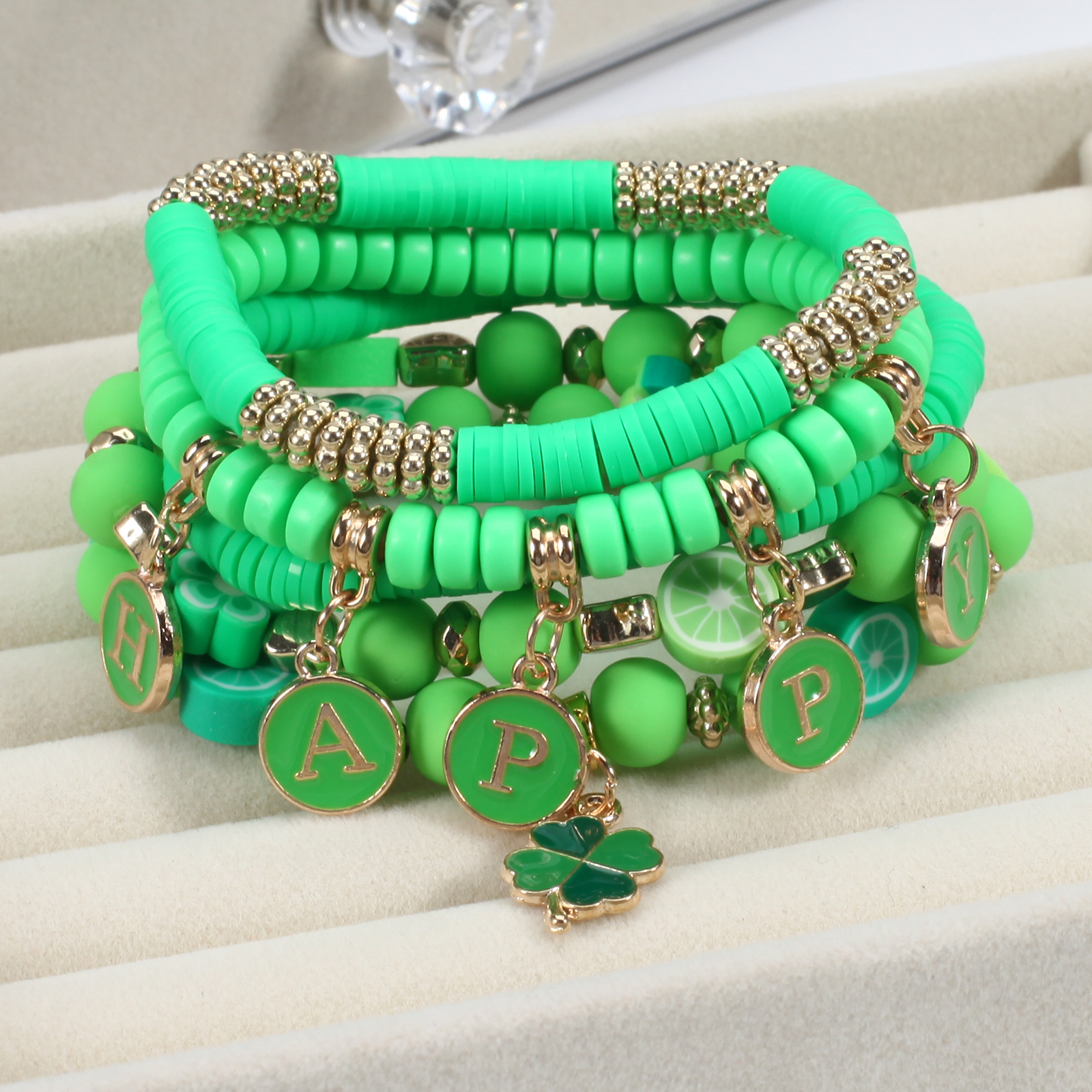 St. Patrick's Day Bracelet Four Leaf Clover Shape Pendant Hand Jewelry  Decor For Women - Temu