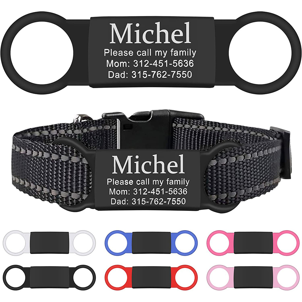 TEMU Personalized Engraved Pet Dog Tag - Black Cat Id Tag - Customizable Tag - Durable And Stylish