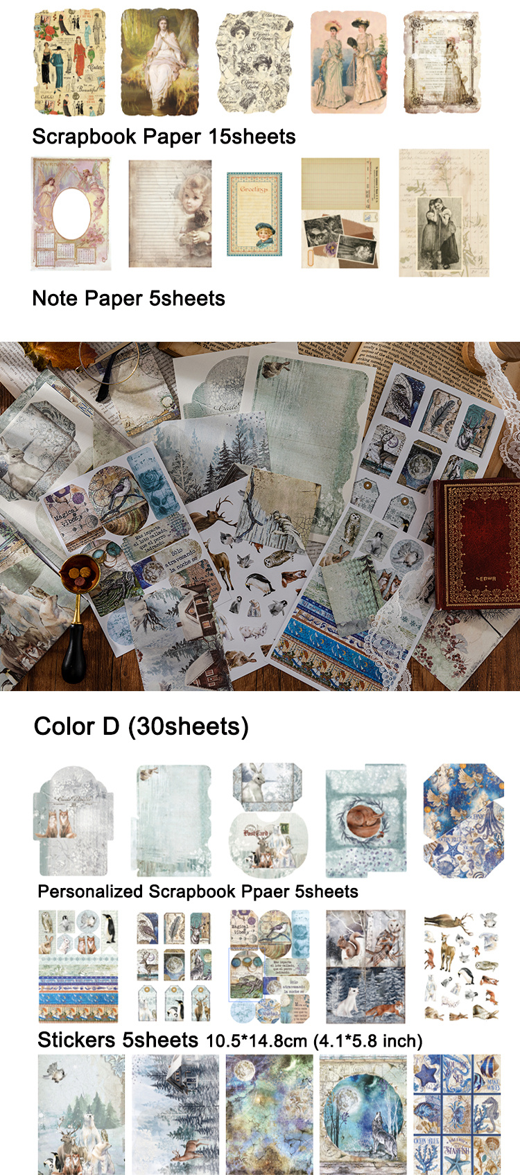 Unlock Creativity Vintage Scrapbooking Supplies Kit! Temu Australia