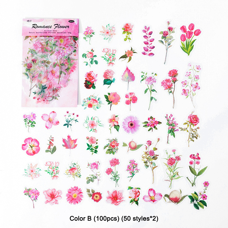 Vintage Floral Stickers Pet Waterproof Stickers Blooming - Temu
