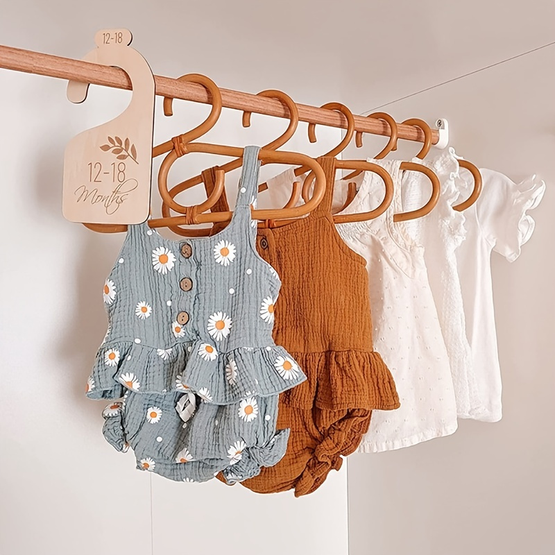 Baby Wardrobe Organising Hangers - Natural Wood
