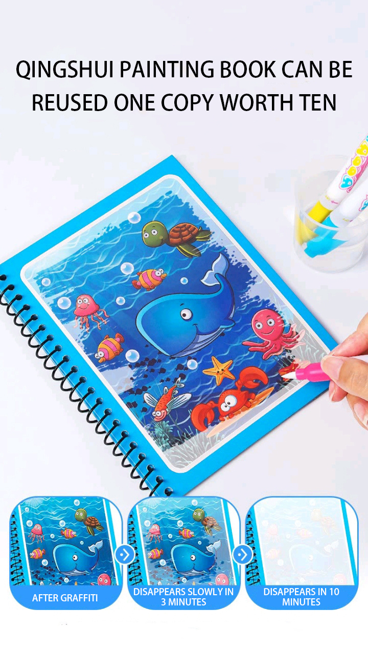 Reusable Magic Water Drawing-Coloring Book – Tambanas