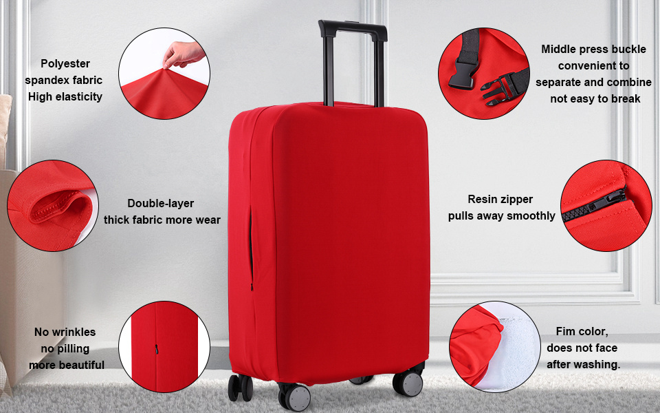 BJ-SHOP Protection Pour Valise,Housse Protection Valise Couverture  elastique de voyage de bagage housse de protection antipoussiere de chariot  adapte 18-32 pouces (L:boîtier 26-28 pouces) : : Mode