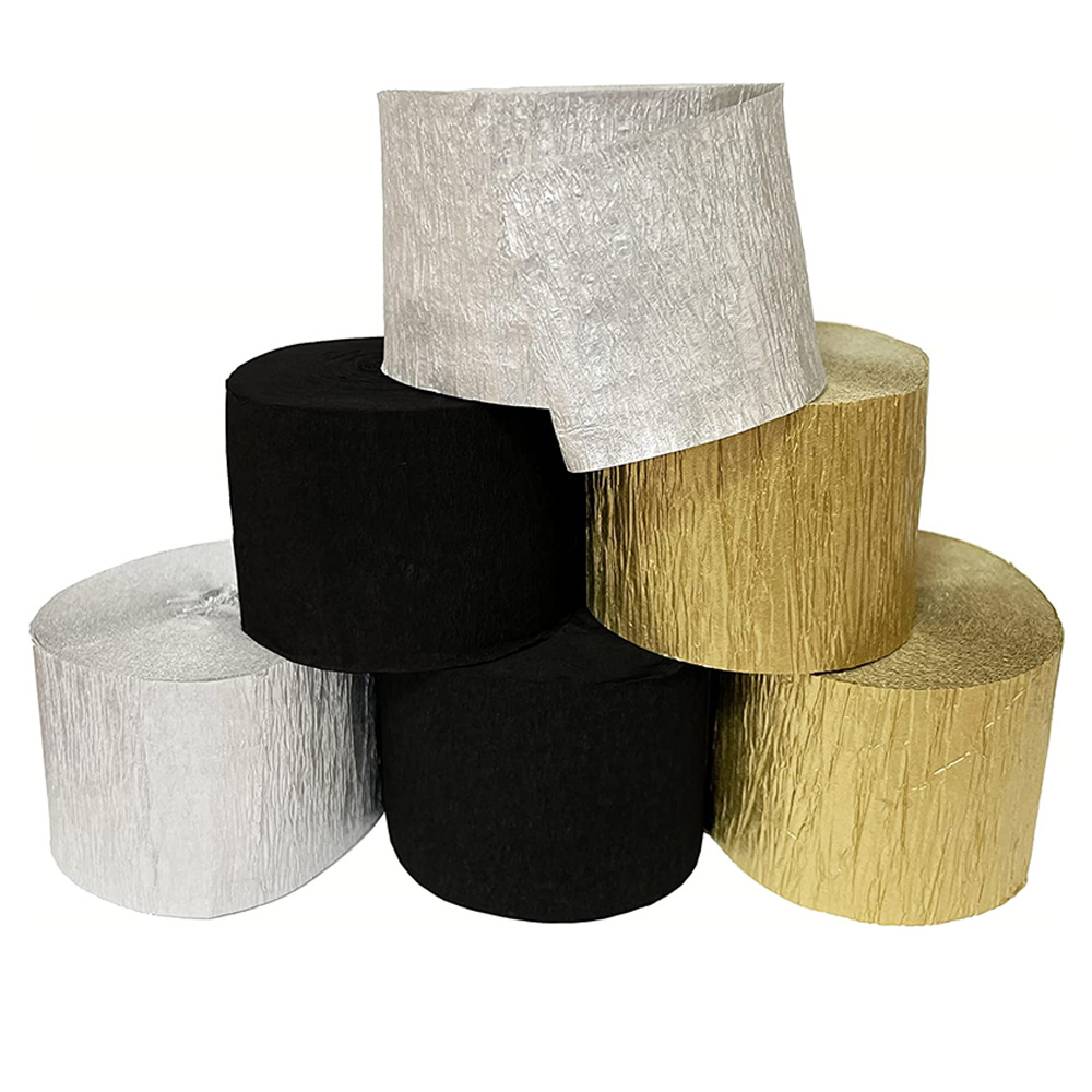 12 Crepe Paper Streamers Rolls 984ft Value Pack of 6 Rainbow Colors Each  Roll 82 Feet