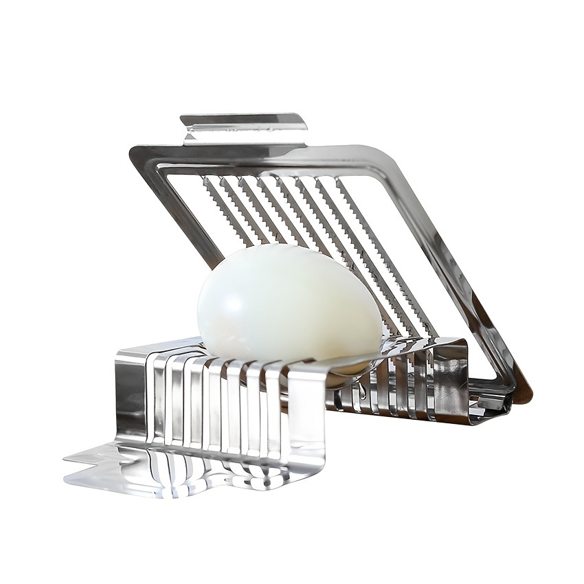 

1pc, Egg Slicer, Boiled Egg Slicer, Creative Egg Slicer, Kitchen Food Slicer, Washable Fruit Slicer, Stainless Steel Egg Slicer, Egg Splitter, Multifunctional Vegetable Slicer, Kitchen Tool