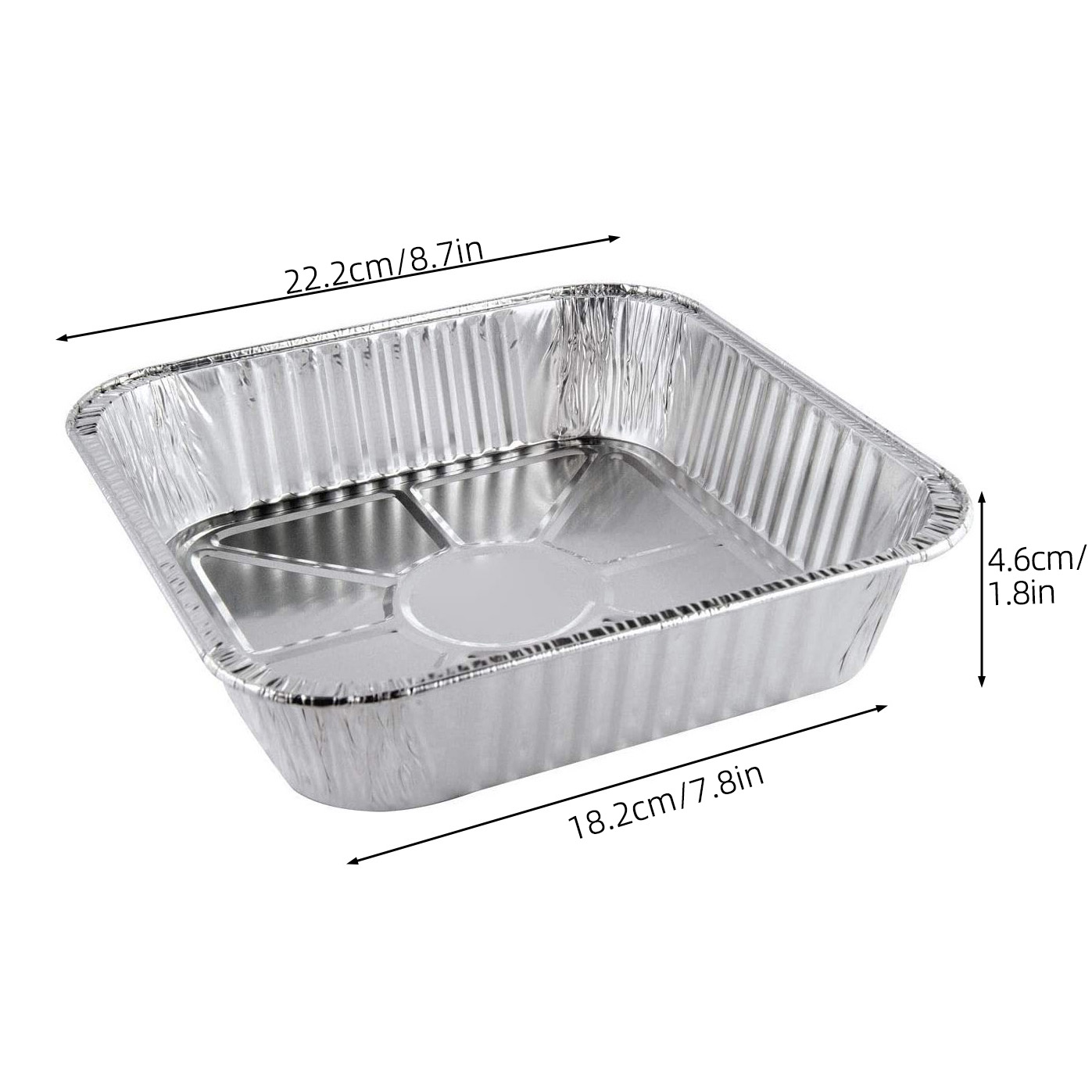 Square foil outlet pan