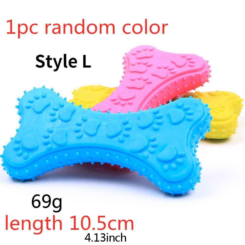 1pc Random Color Dog Toy Chew Resistant Rubber Chew Toy For Small