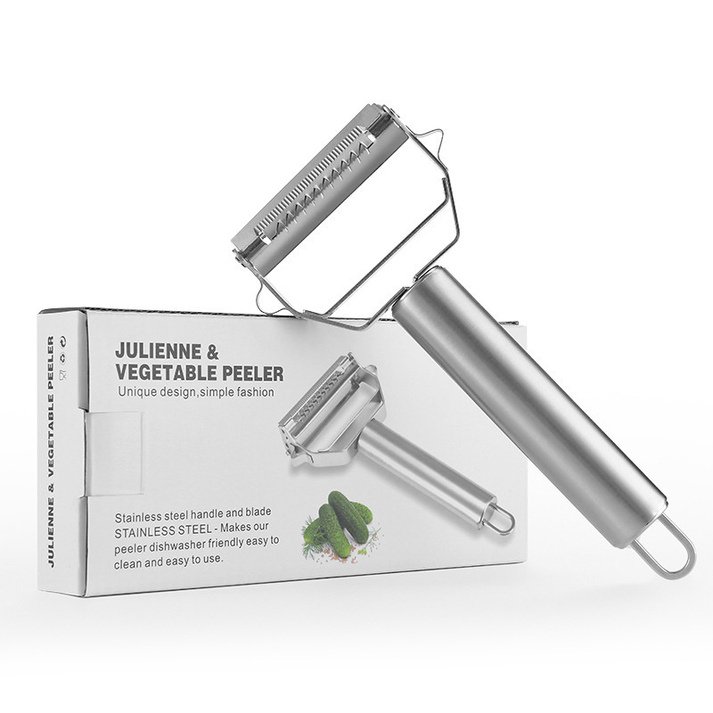 Dual Julienne Peeler & Vegetable Peeler - stainless steel Handle