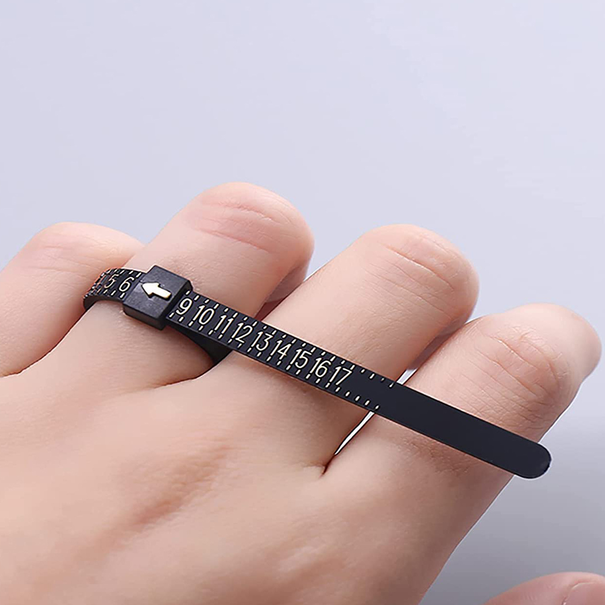 Medidor de anillos, herramienta de medición Dowsabel Sizer, cinta  reutilizable de tamaño de dedo con vidrio lupa, herramienta de tamaño de  joyería