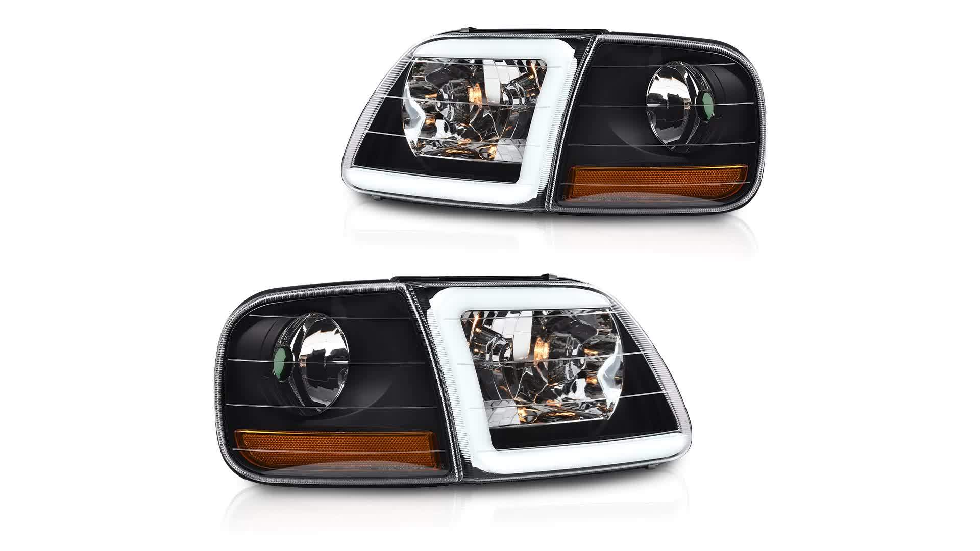 Faros Ahumados Con LED DRL Y Luces De Esquina Para Ford F150 Expedition 1997-2003 – DTMOTO